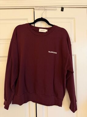 TALENTLESS Maroon Crew Sweatshirt with Chest Logo